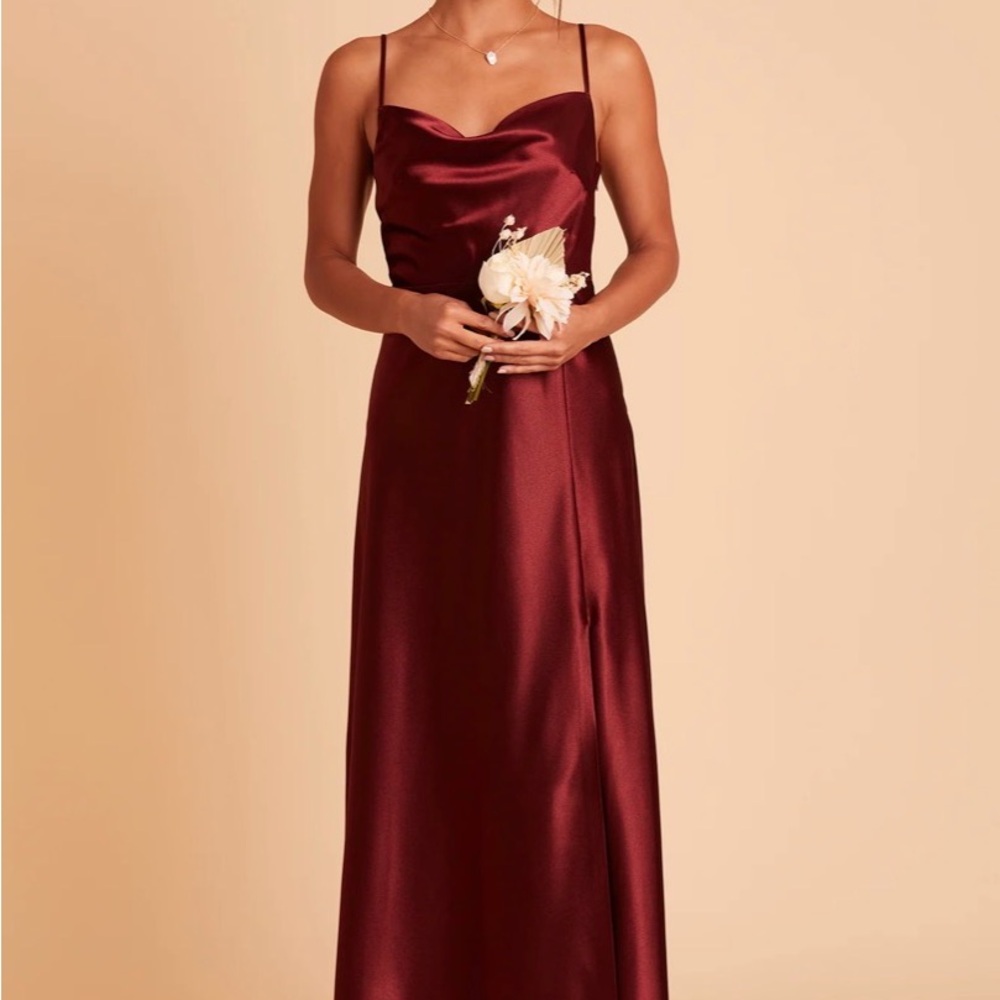 Birdy Grey Satin Cowl Slip Maxi Dress - Wine